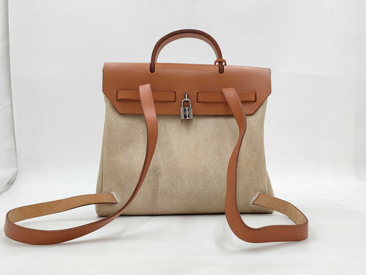 HERMES Ale Bag Ad/Canvas/□D Engraved Rucksack