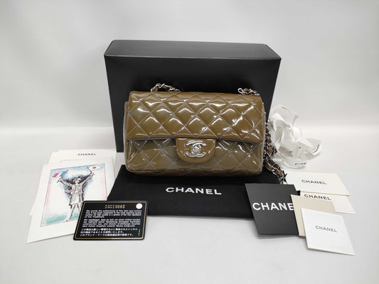 CHANEL Chain Shoulder Bag/Mini Matelasse 20/Patent Leather/16019885 Shoulder Bag