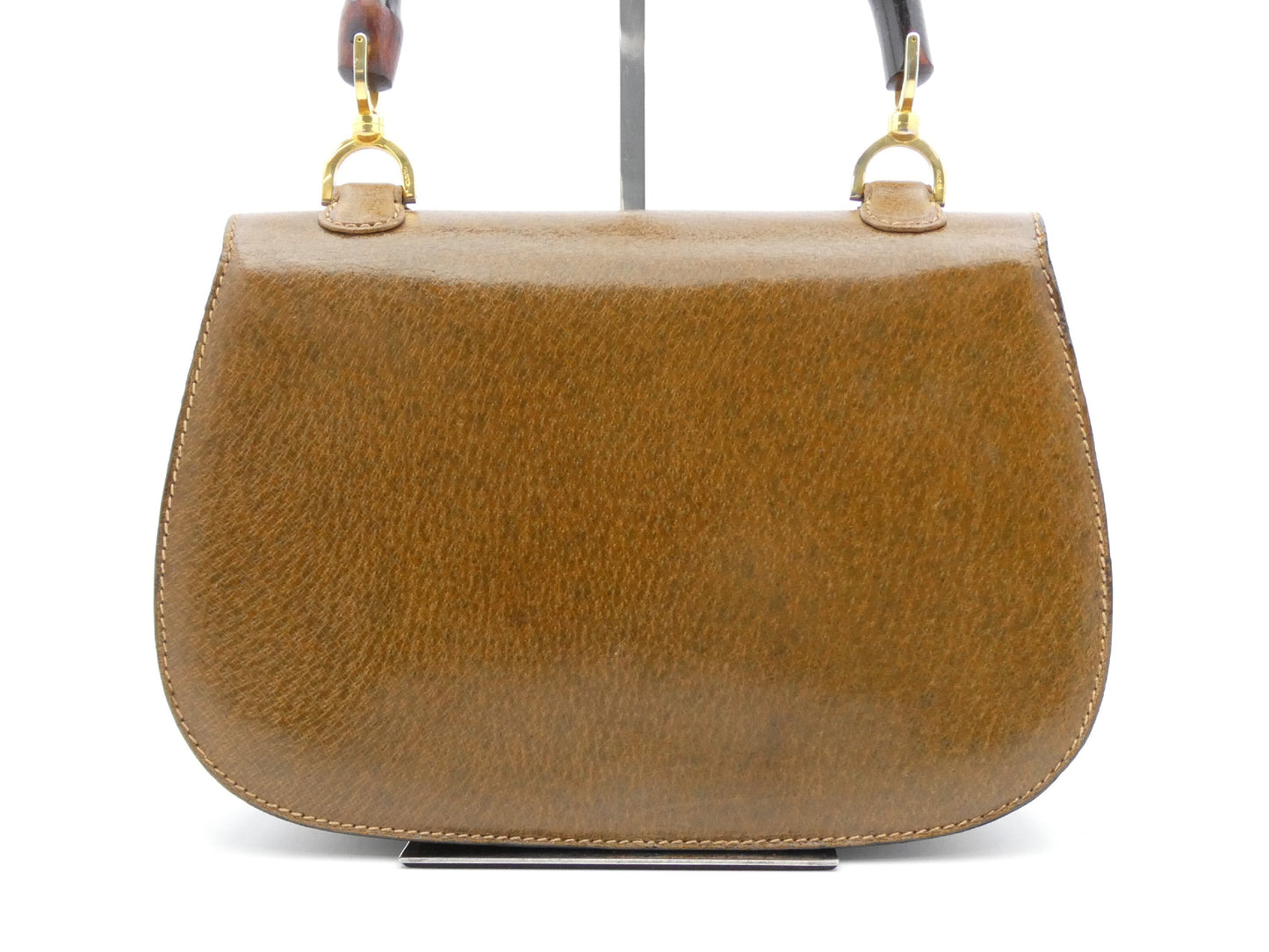 GUCCI Bamboo Leather Turnlock Handbag
