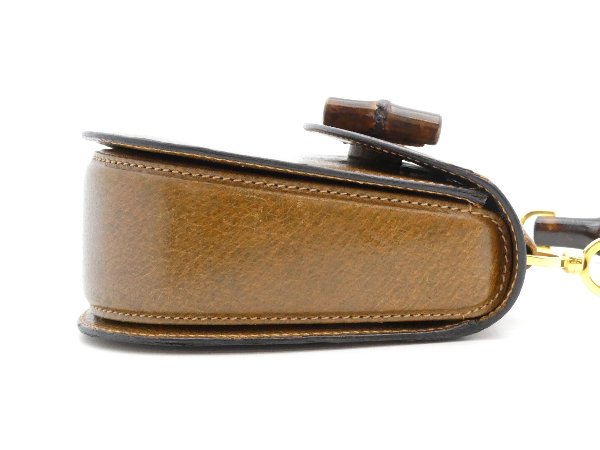 GUCCI Bamboo Leather Turnlock Handbag