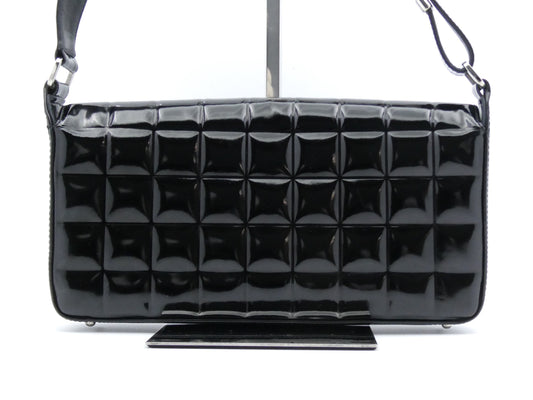 CHANEL Chocolate Bar Coco Mark Enamel Shoulder Bag