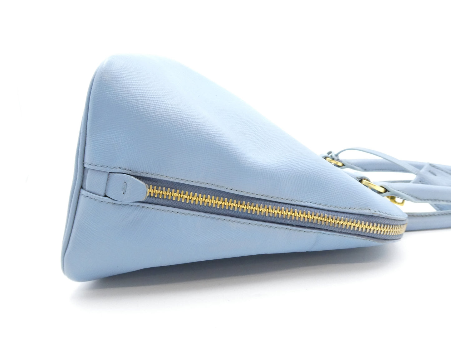 PRADA Logo Plate Saffiano Lux 2-Way Handbag