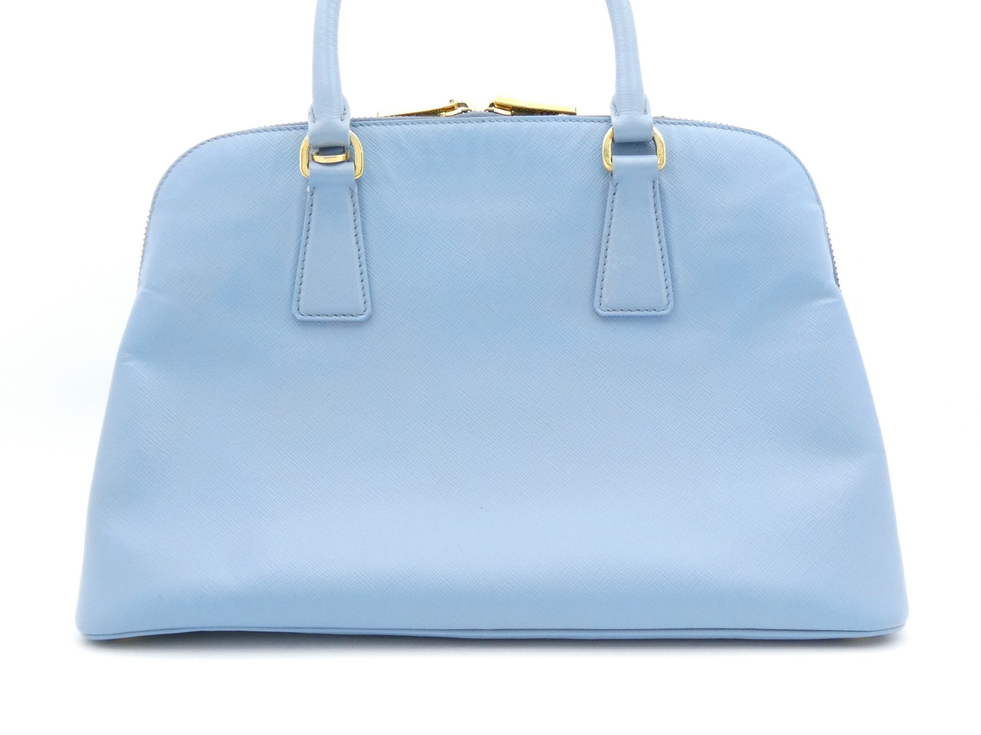 PRADA Logo Plate Saffiano Lux 2-Way Handbag