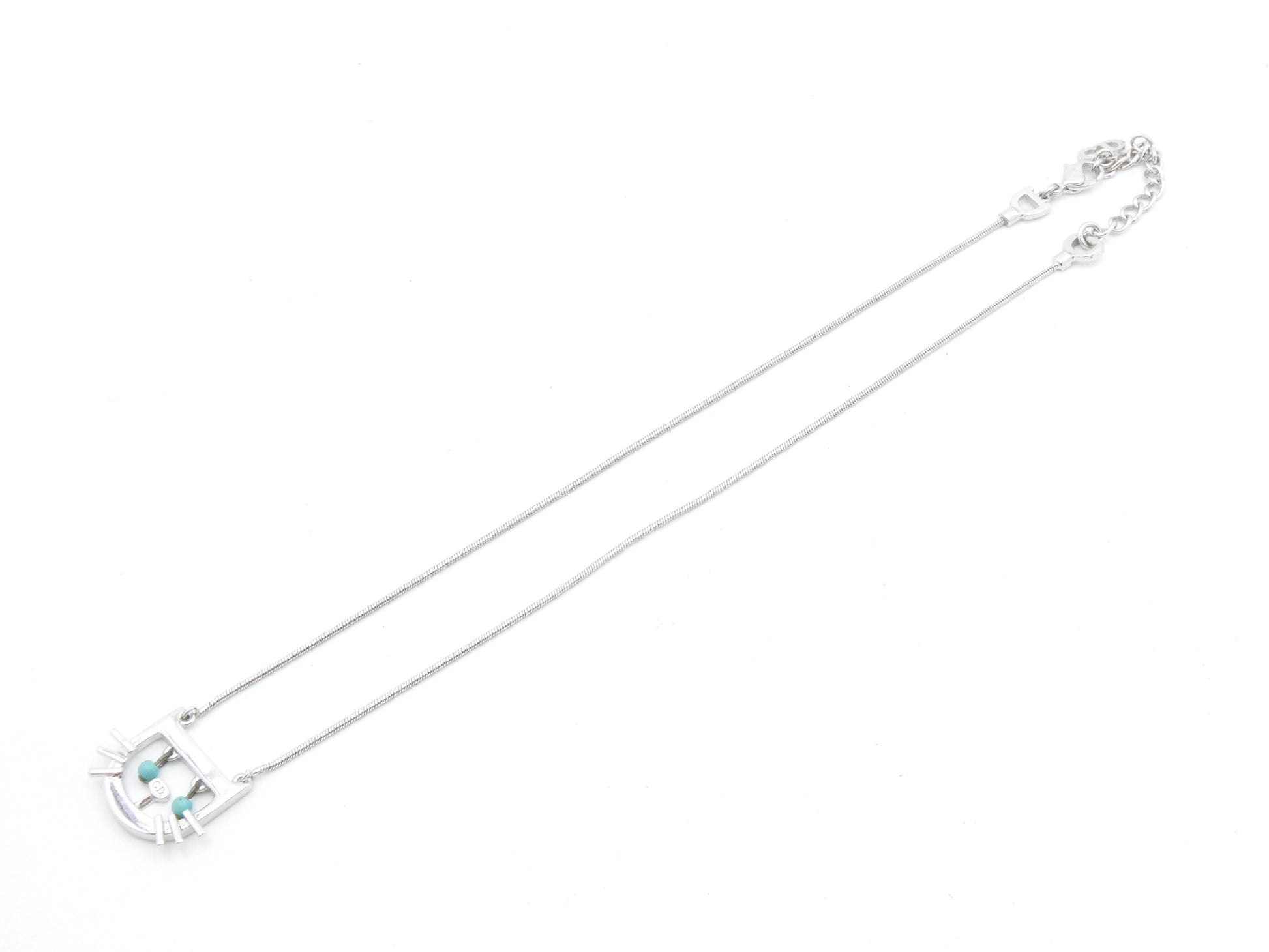 Dior Cat Turquoise Silver Necklace