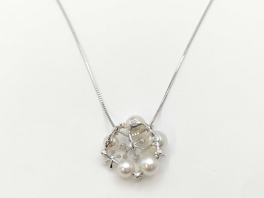 TASAKI Pearl Diameter Approx. 6.8-4.9mm D0.07ct K18WG 5.9g Necklace