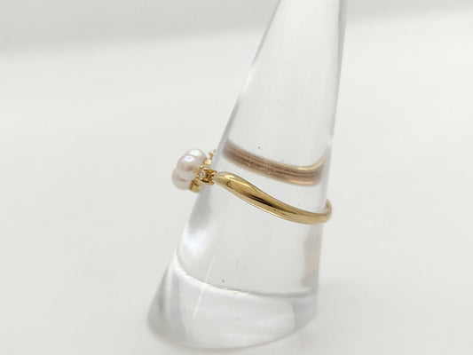 TASAKI Pearl Diameter Approx. 3.5mm*3 D0.03ct K18 1.9g Ring
