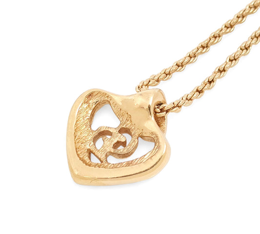 Dior Christian Dior, gold-toned, twisted design, logo, pendant, necklace, made by GERMANY, 6.2g necklace