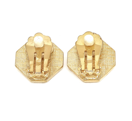 Yves Saint Laurent Gold & Black Logo Earrings 8.8g Earrings