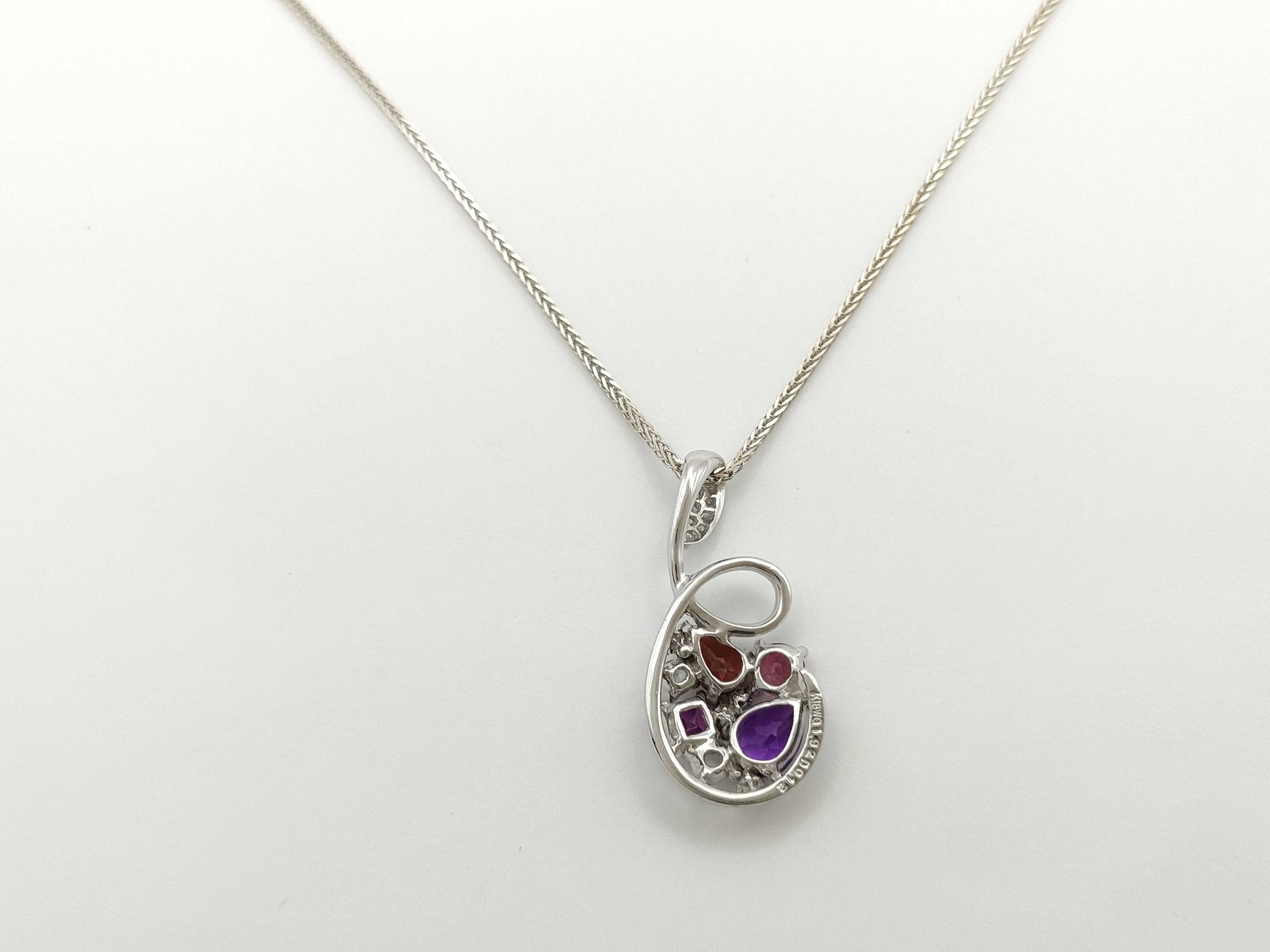 Colored Stone 1.92ct D0.12ct K18WG 6.4g Necklace