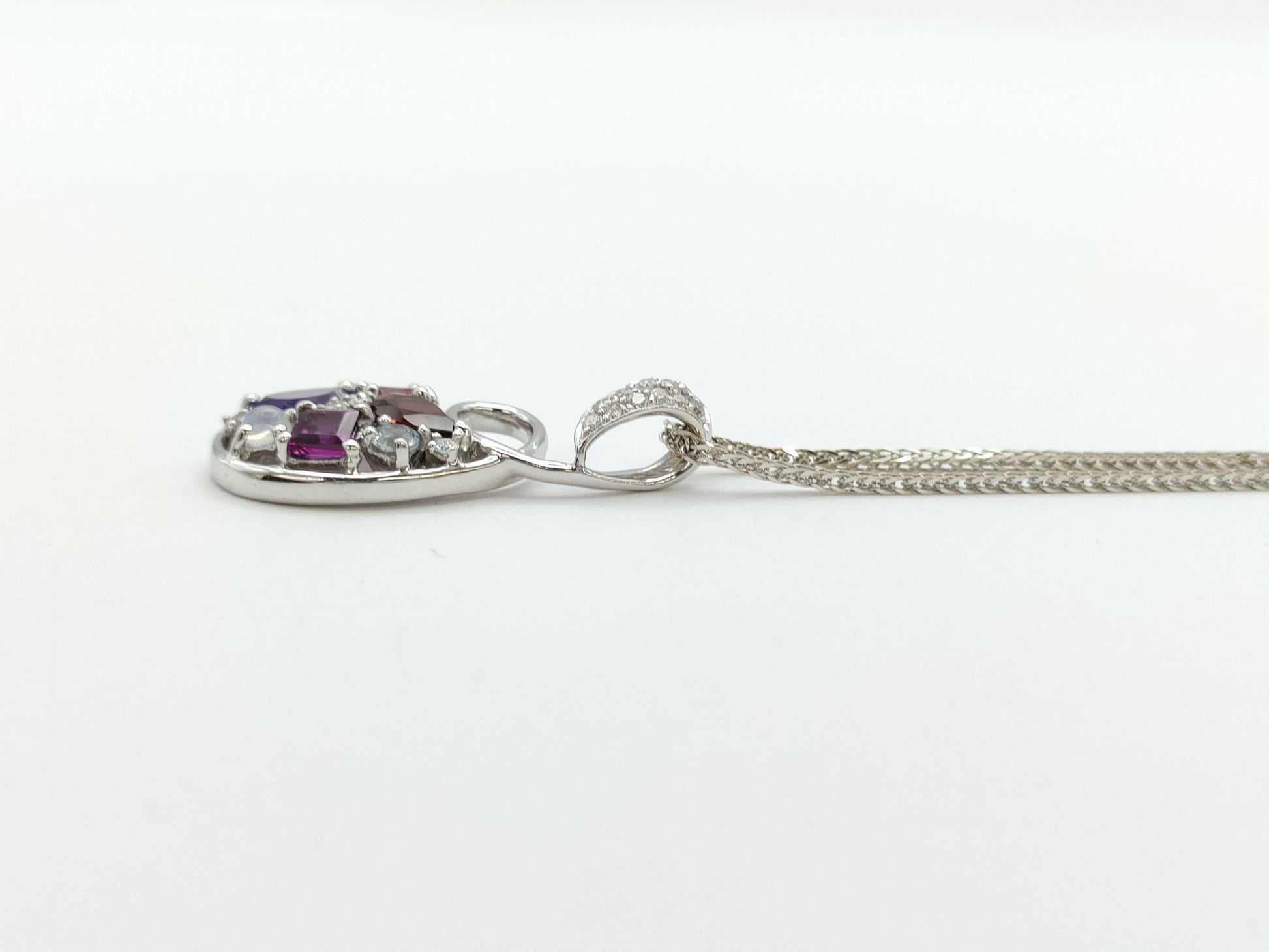 Colored Stone 1.92ct D0.12ct K18WG 6.4g Necklace