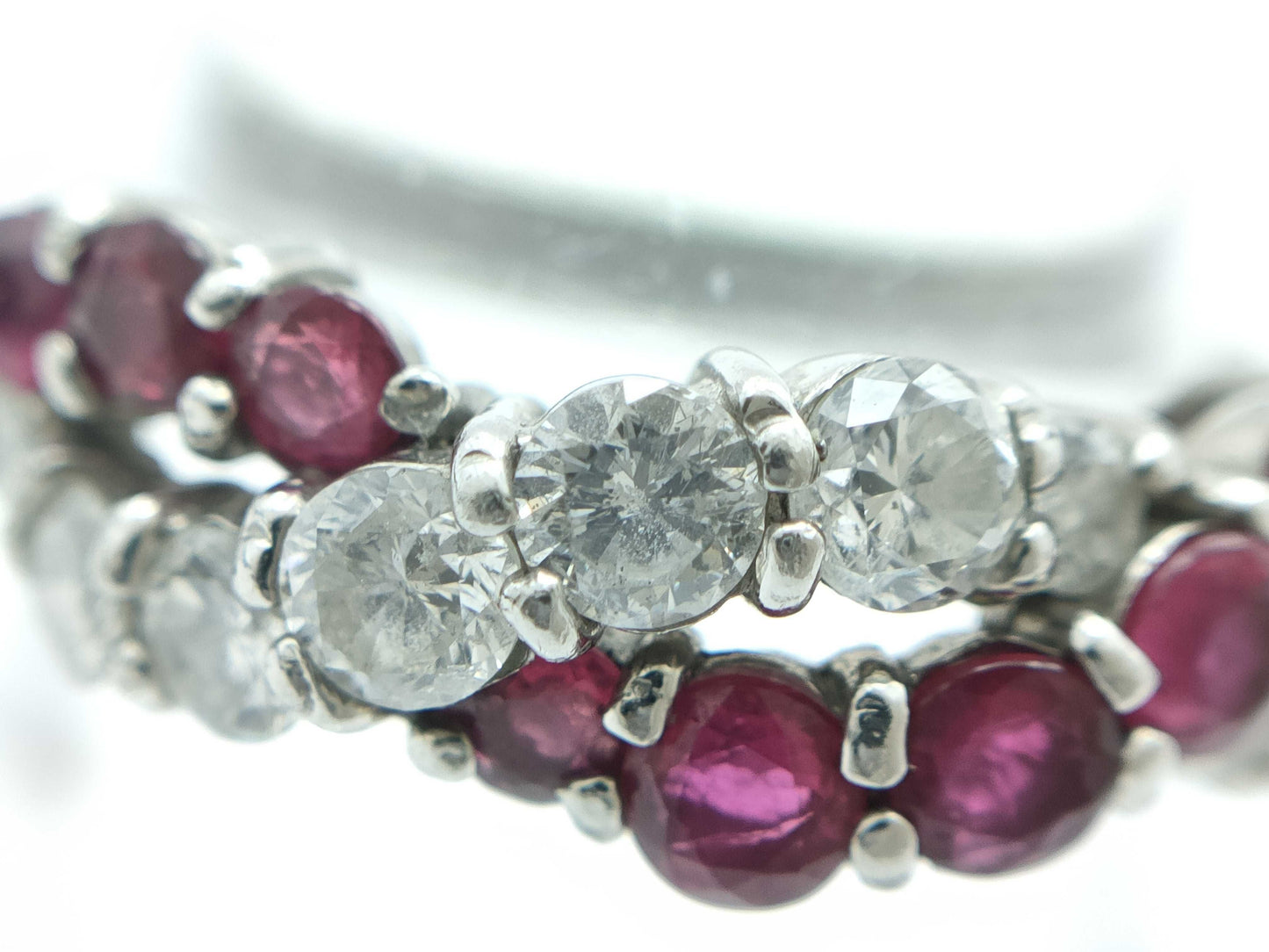 Ruby Diamond 092/070 Engraved Pt900 5.0g Ring