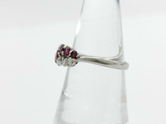 Ruby Diamond 092/070 Engraved Pt900 5.0g Ring