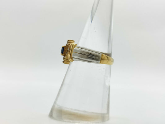 Sapphire Diamond K18/PT900 3.9g Ring