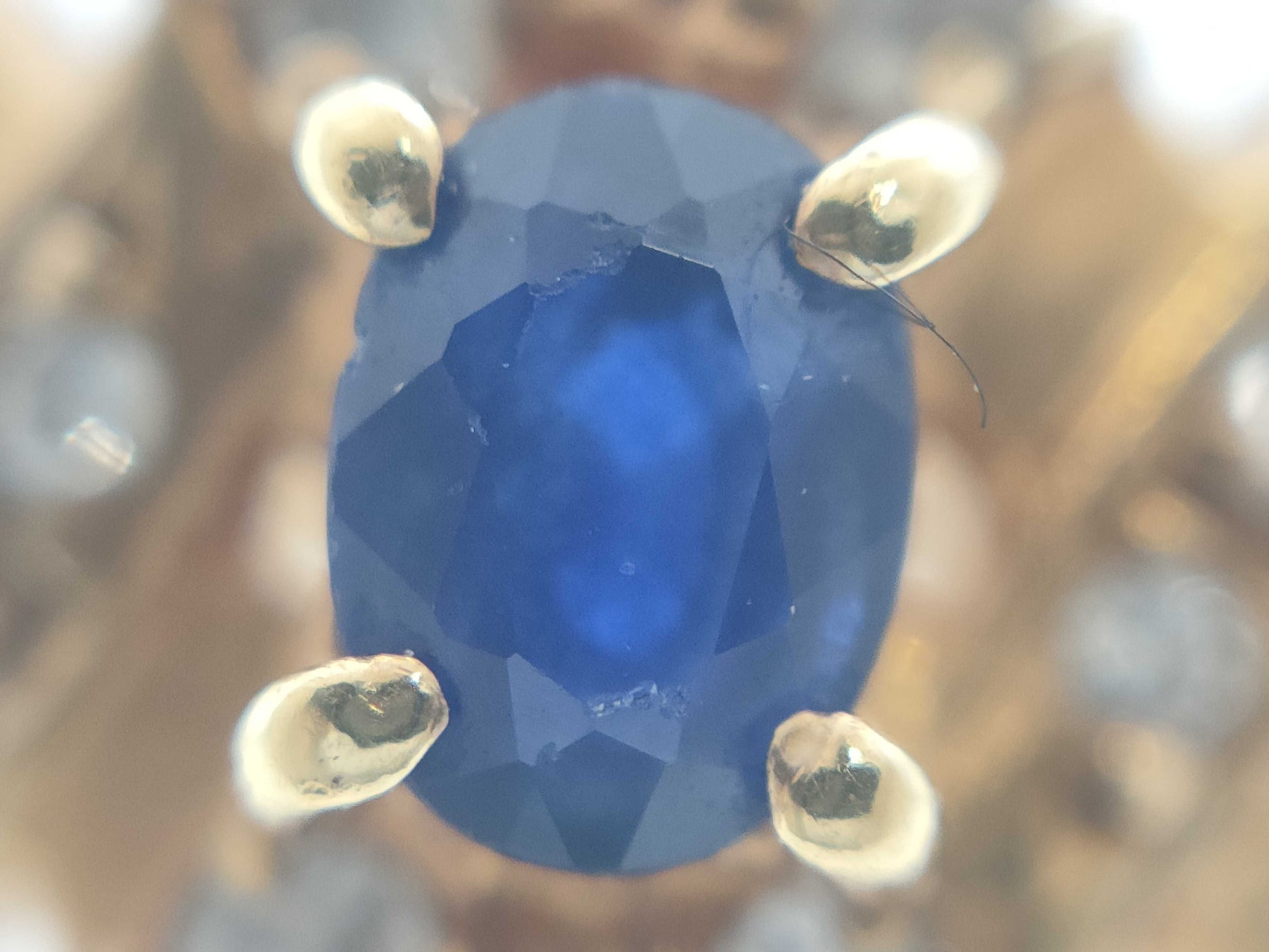 Sapphire Diamond K18/PT900 3.9g Ring
