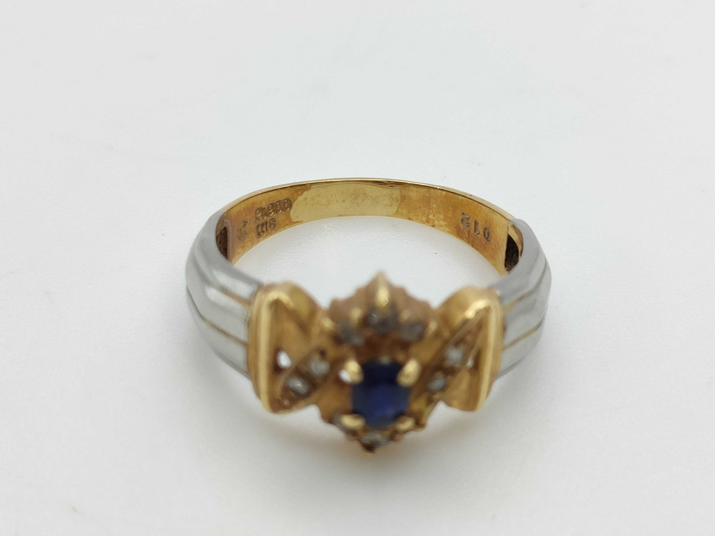 Sapphire Diamond K18/PT900 3.9g Ring