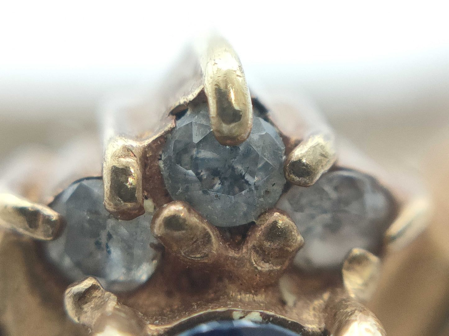 Sapphire Diamond K18/PT900 3.9g Ring