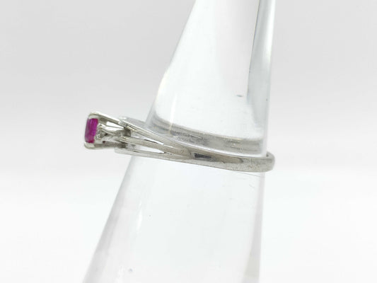 Colored Stone 0.32ct Diamond K14WG 2.6g Ring