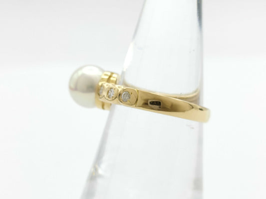 Pearl Diameter Approx. 7.9mm D0.12ct K18 4.3g Ring