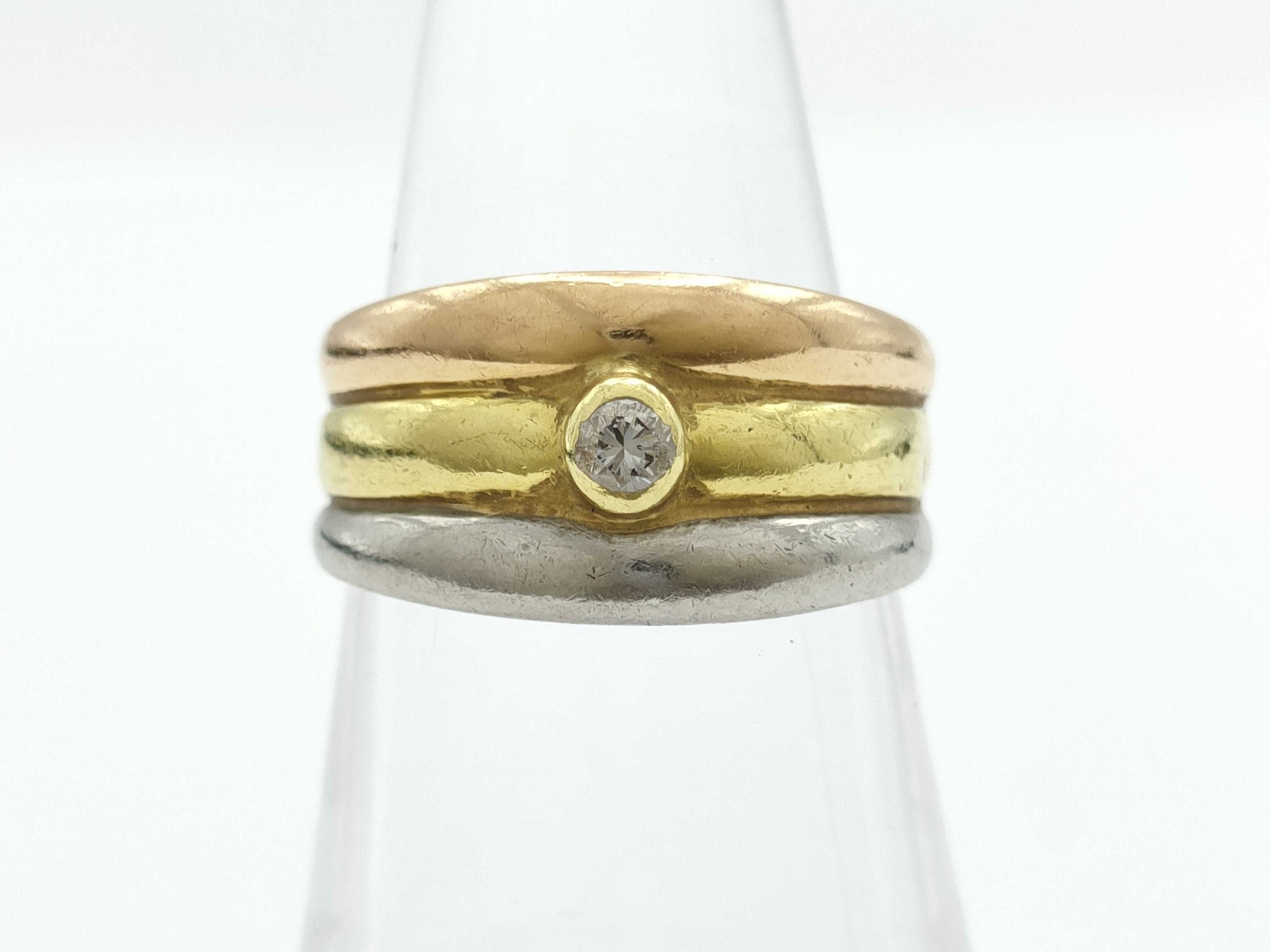 D0.10ct K18/PT900 4.6g Ring