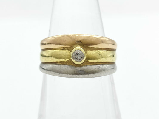 D0.10ct K18/PT900 4.6g Ring