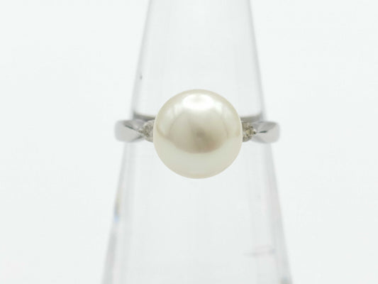 Pearl diameter approx. 8.7mm D0.06ct PT900 3.5g ring