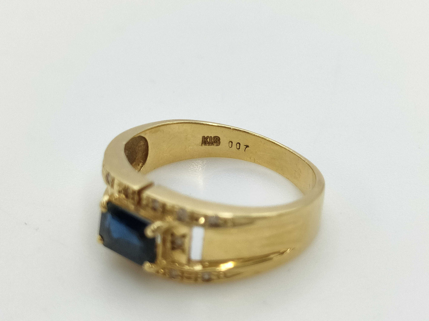 Colored Stone D0.07ct K18 3.4g Ring