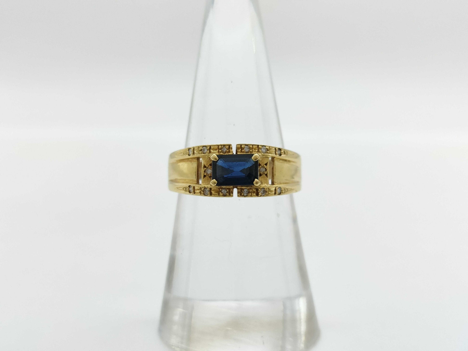 Colored Stone D0.07ct K18 3.4g Ring