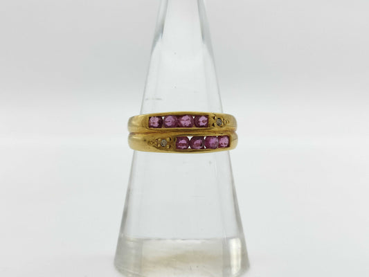 Colored Stone 0.72ct Diamond K18 3.6g Ring