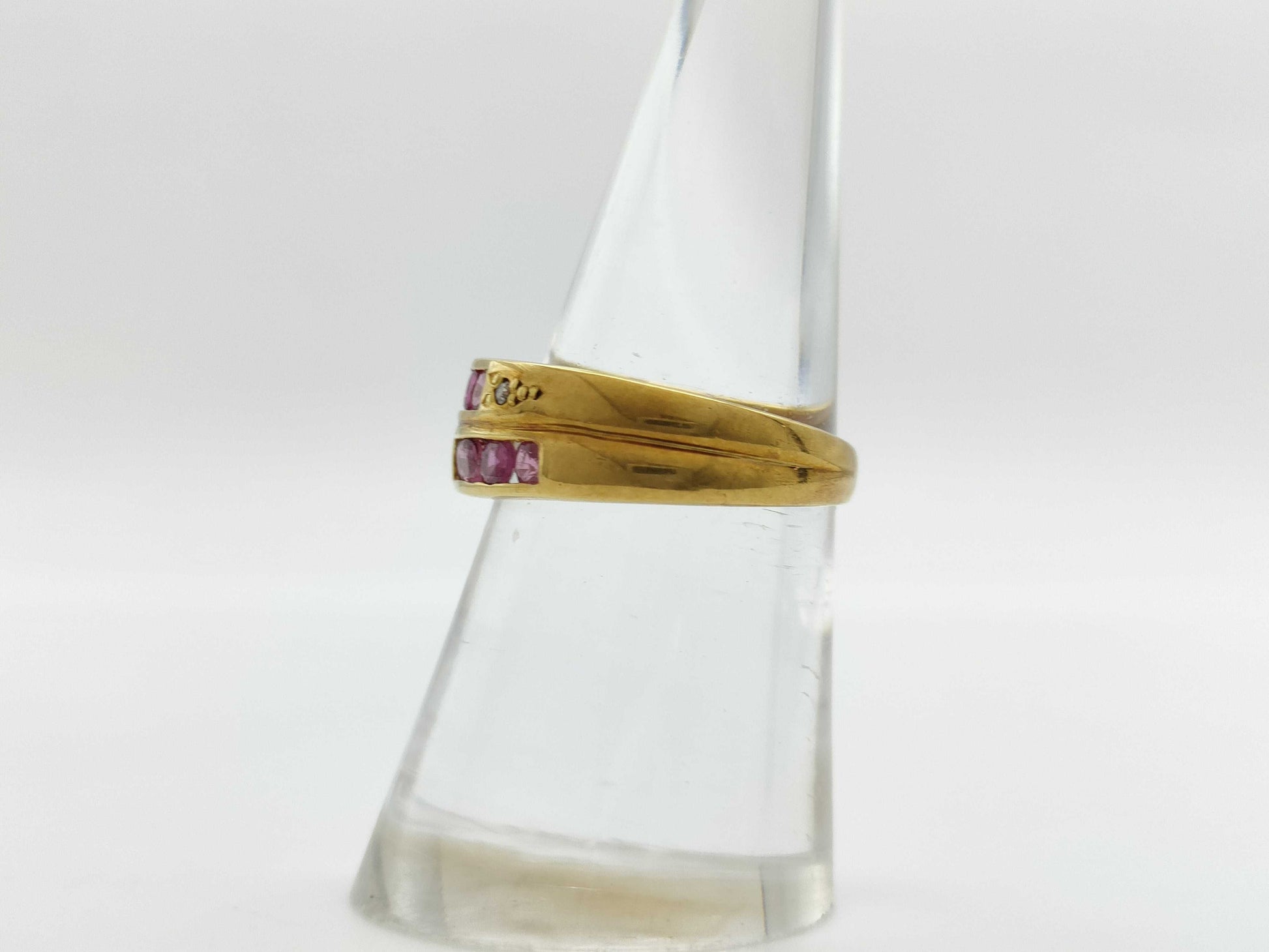 Colored Stone 0.72ct Diamond K18 3.6g Ring