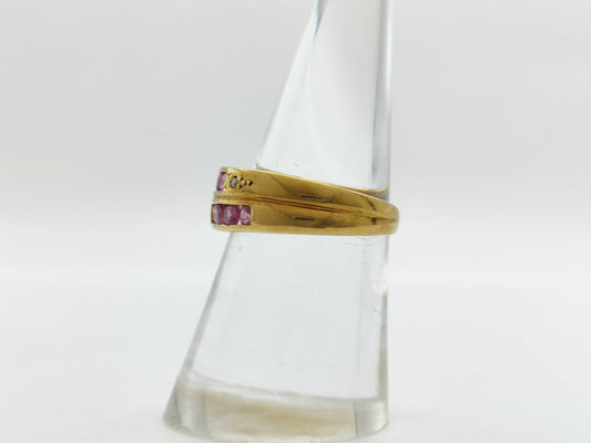 Colored Stone 0.72ct Diamond K18 3.6g Ring
