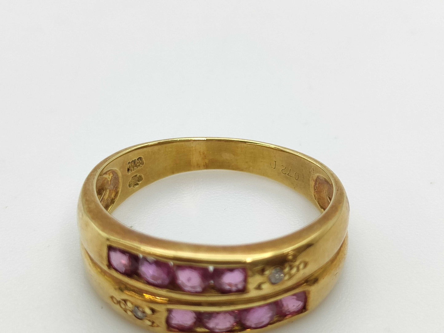 Colored Stone 0.72ct Diamond K18 3.6g Ring