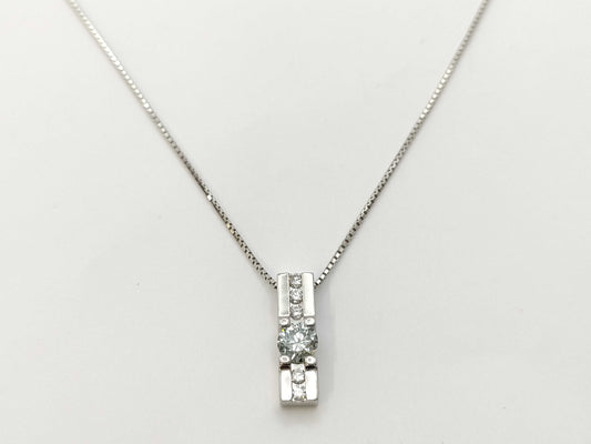 D0.358/0.10ct Pt900/850 4.4g Necklace