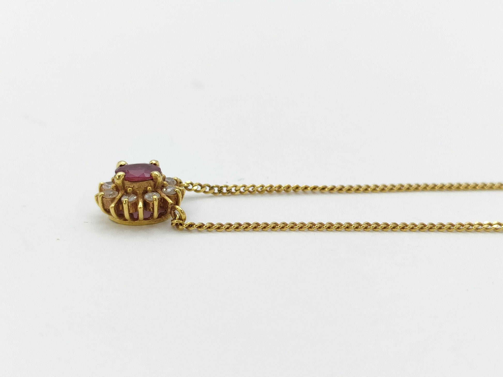 Ruby Diamond K18 2.4g Necklace