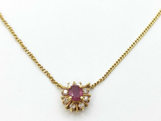 Ruby Diamond K18 2.4g Necklace