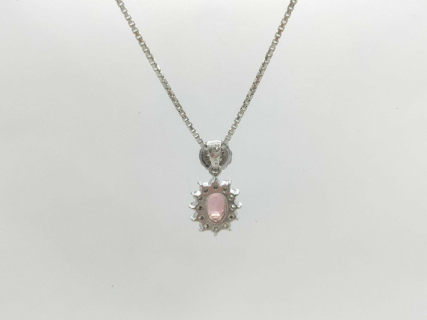 S0.844ct D0.50ct Pt900/850 7.2g Necklace