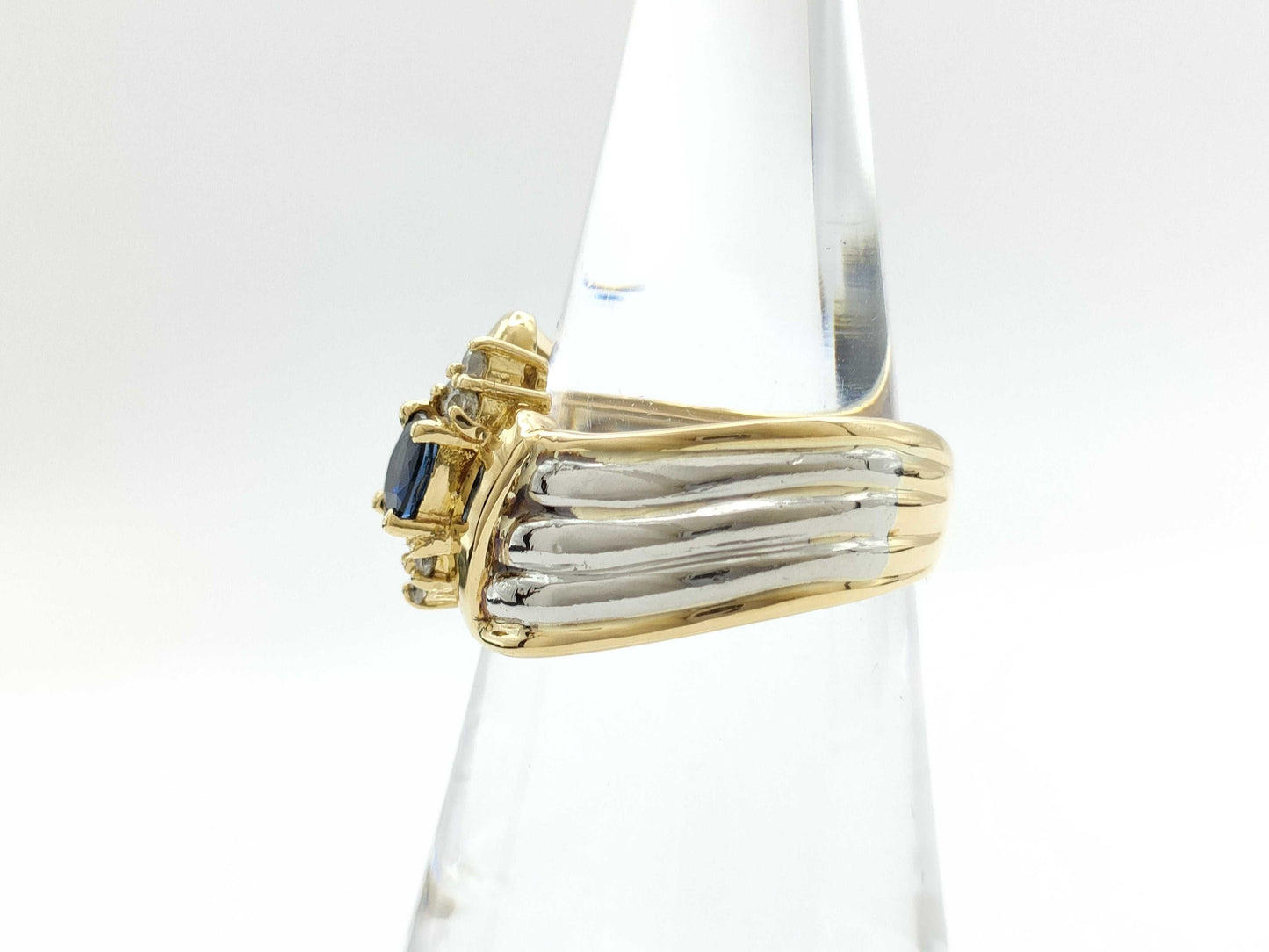 S0.36ct D0.12ct K18/PT900 6.6g Ring