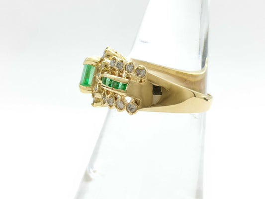 Emerald Diamond K18 4.9g Ring
