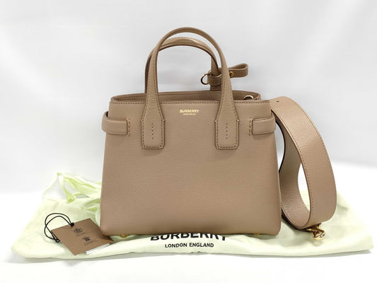 BURBERRY 2-way brand bag, brown handbag