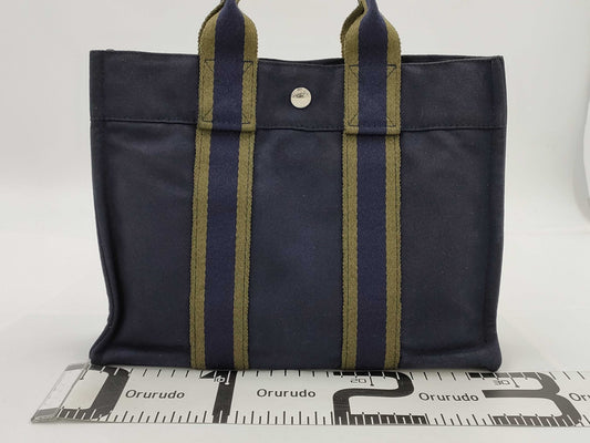HERMES Fool Toe PM Canvas Mini Tote Bag Handbag Bag