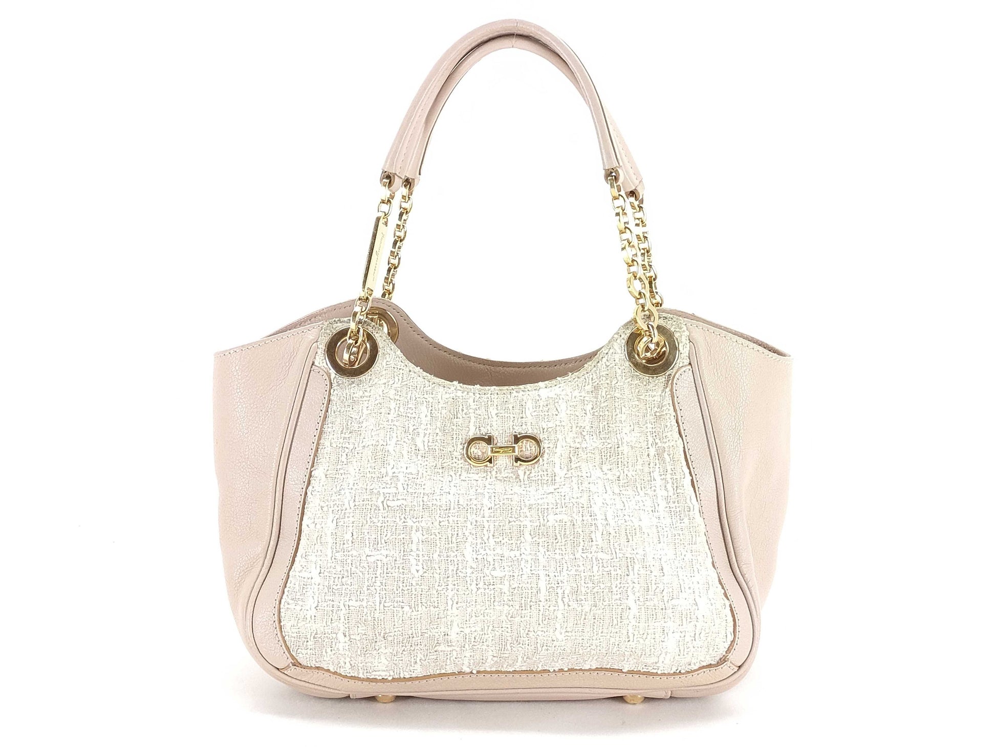 Salvatore Ferragamo Gancini Ferragamo Hand Tweed Shoulder Bag