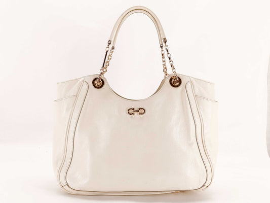 Salvatore Ferragamo Gancini Ferragamo Hand Leather Tote Bag