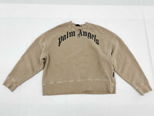PALM ANGELS Sweatshirt, Brown, Arch Logo, Size S, PMBA026F21FLE004, Tops