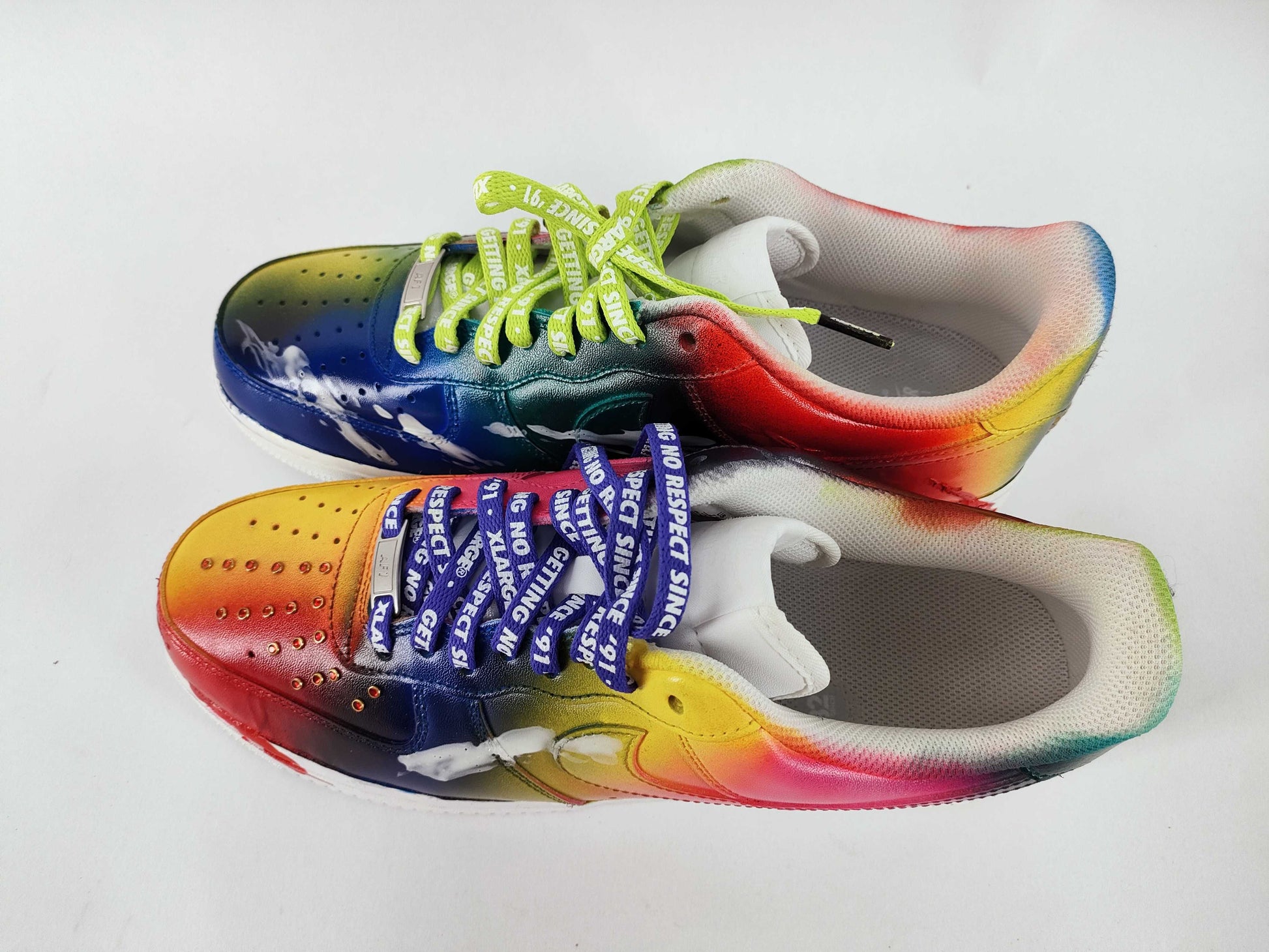 NIKE New Unused NIKE Nike AirForce1 Air Force One Sneakers Painted Leather Rhinestone White Multicolor Size 11 Sneakers