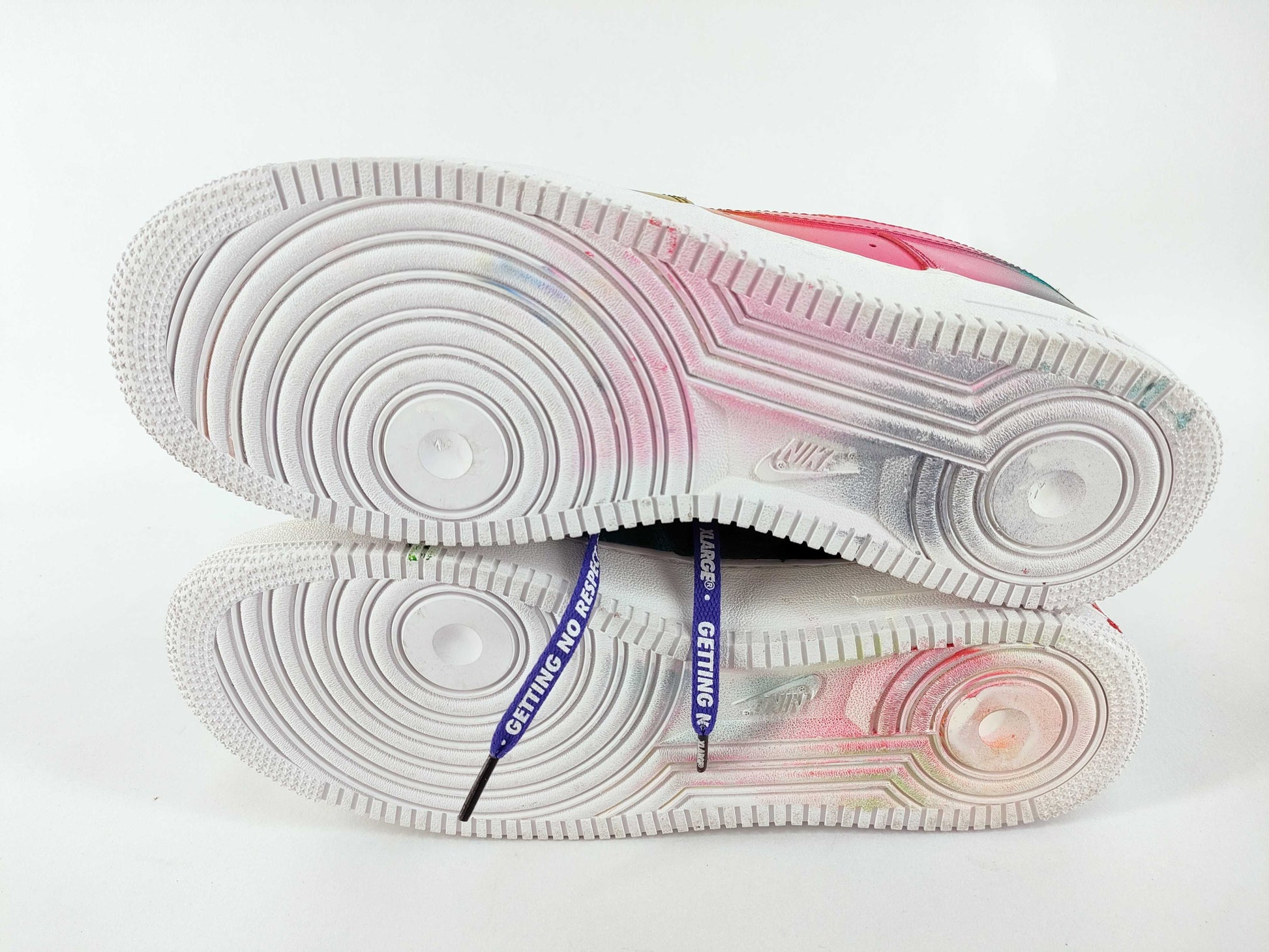 NIKE New Unused NIKE Nike AirForce1 Air Force One Sneakers Painted Leather Rhinestone White Multicolor Size 11 Sneakers