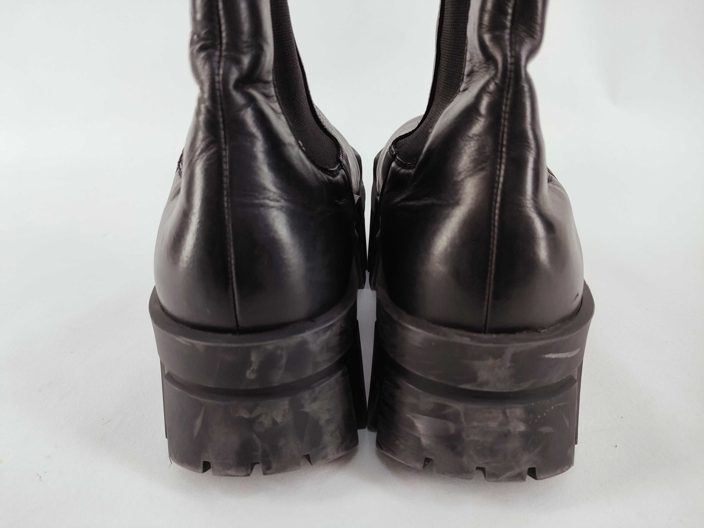 BALENCIAGA Bulldozer Chelsea Boots Black Matte Smooth Calfskin 693968 Size 40 Other Shoes