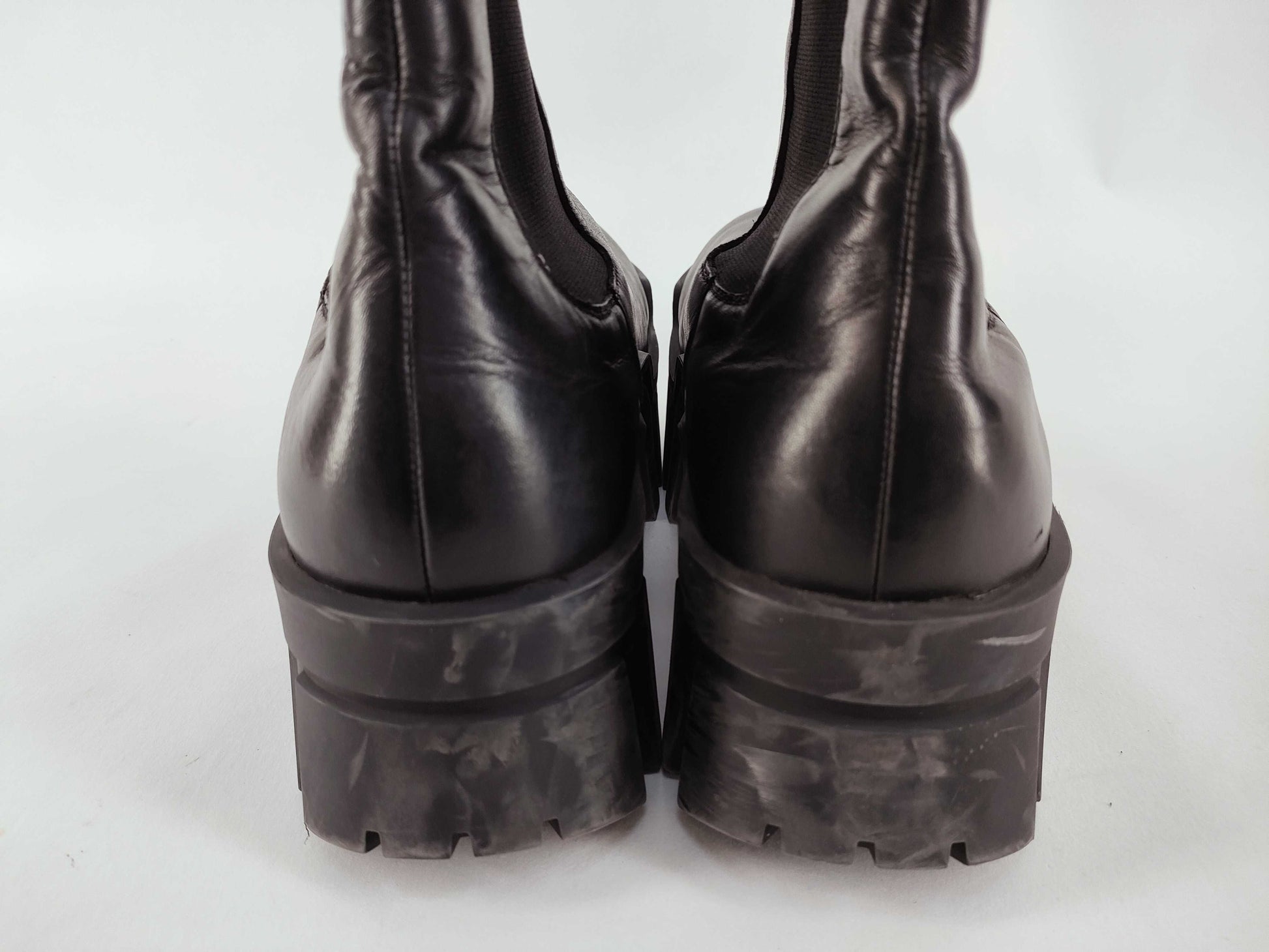 BALENCIAGA Bulldozer Chelsea Boots Black Matte Smooth Calfskin 693968 Size 40 Other Shoes