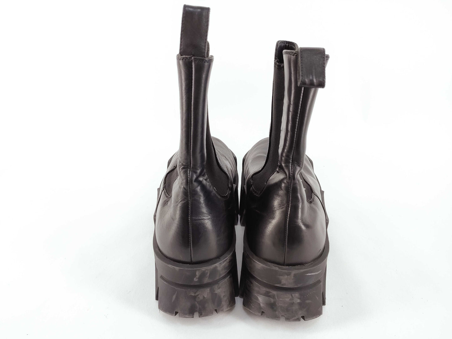 BALENCIAGA Bulldozer Chelsea Boots Black Matte Smooth Calfskin 693968 Size 40 Other Shoes