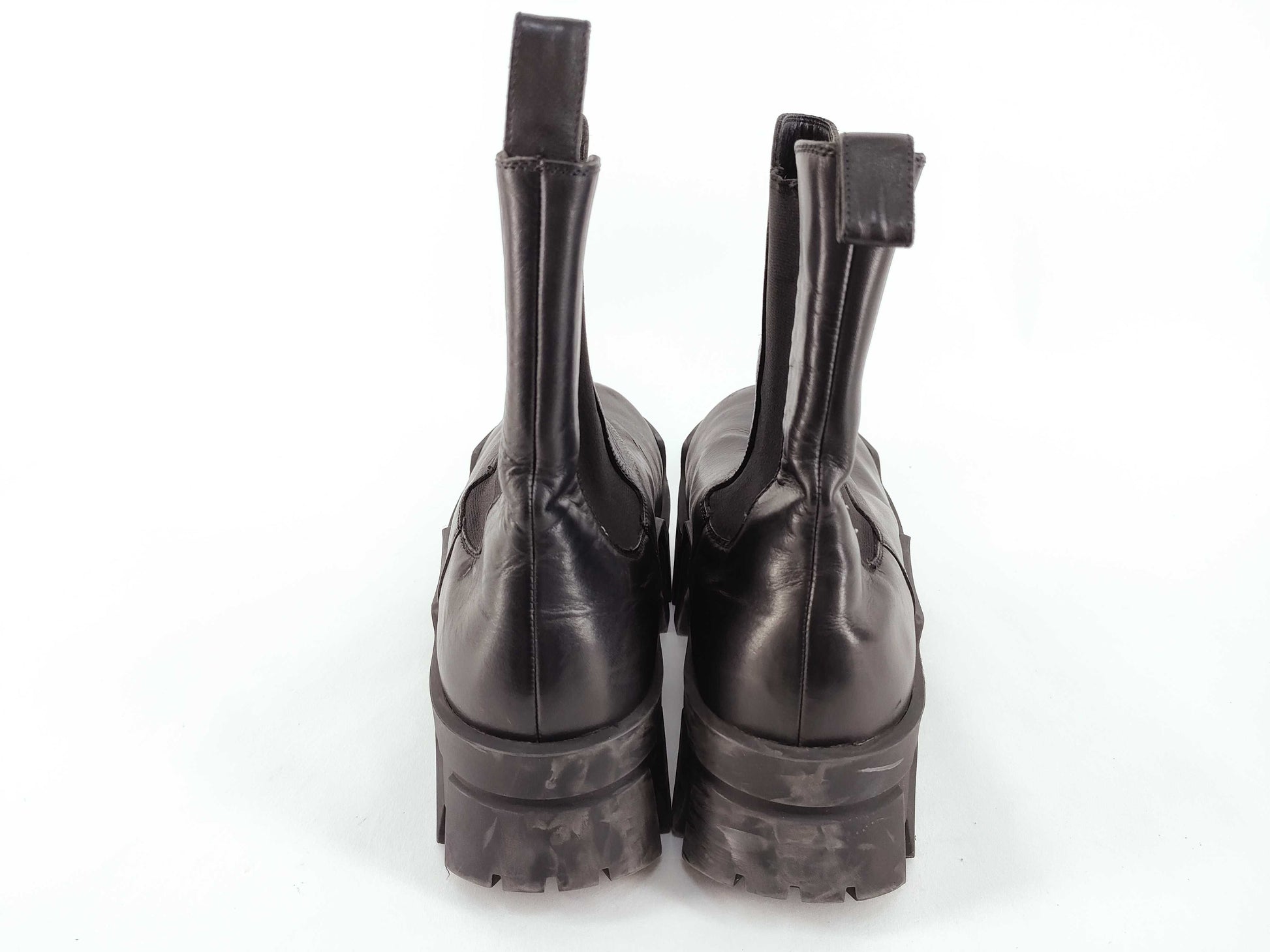 BALENCIAGA Bulldozer Chelsea Boots Black Matte Smooth Calfskin 693968 Size 40 Other Shoes