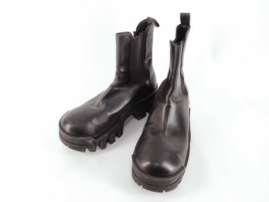 BALENCIAGA Bulldozer Chelsea Boots Black Matte Smooth Calfskin 693968 Size 40 Other Shoes