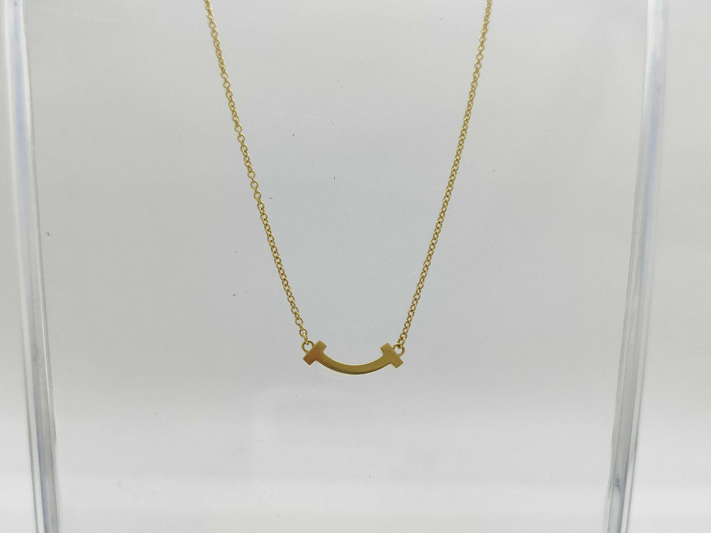 Tiffany&Co. T Smile Mini YG Au750 2.4g Necklace